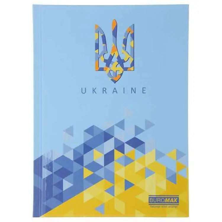 Блокнот Buromax А5 96арк. UKRAINE кл. тв. обкл., глян. лам. блакитний