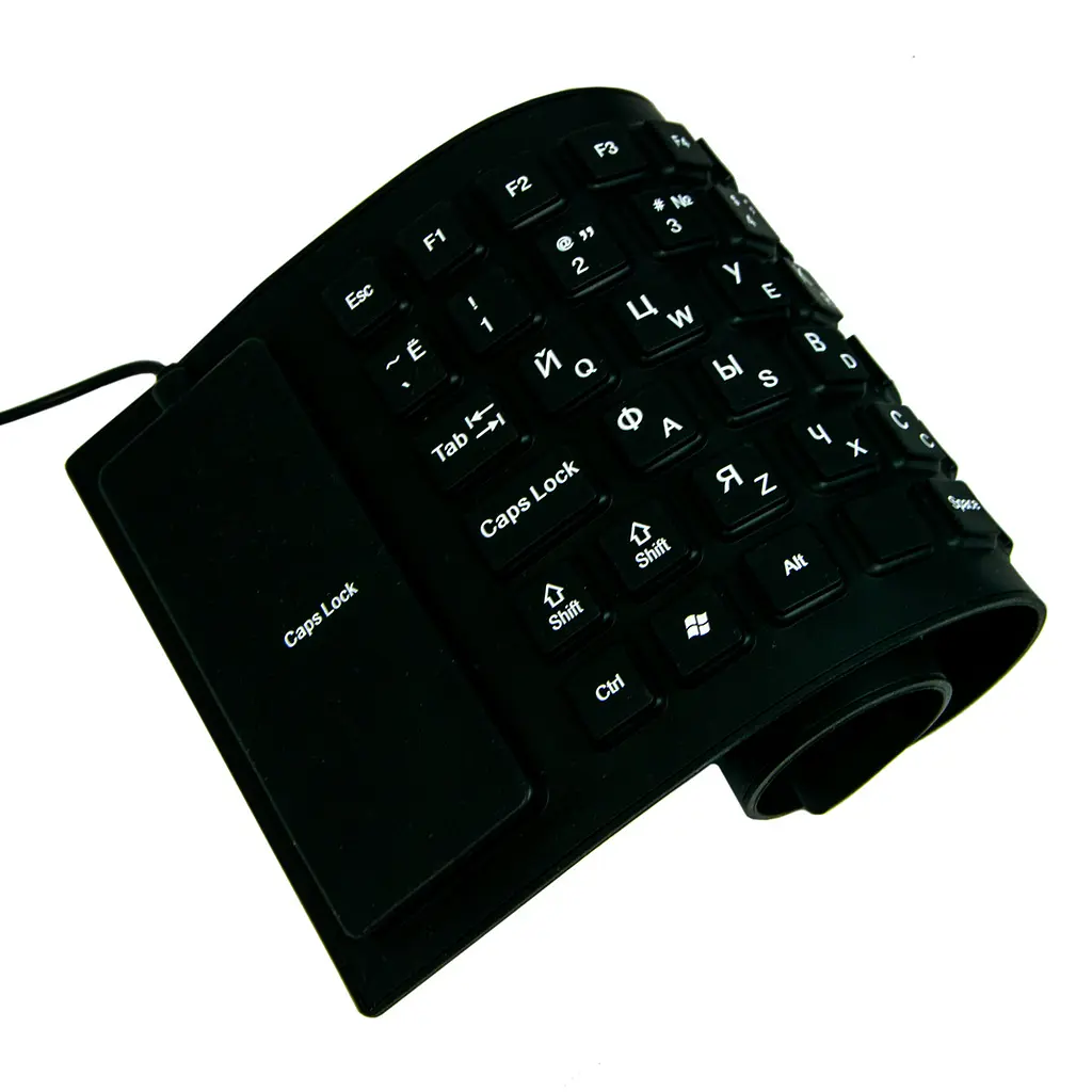 Безшумна комп'ютерна клавіатура Flexible Keyboard, гумова клавіатура для пк | клавіатура до компа (ST) - фото 4