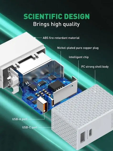 Зарядное устройство 65 W Profit A2620C PD QC 2 порта USB C+A - фото 3