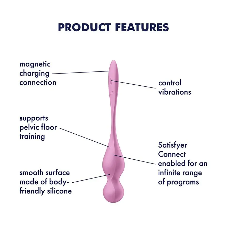 Вагінальні смарт-кульки з вібрацією Satisfyer Love Birds 1 Connect App Pink, 78 г Satisfyer SX0570 99892 - фото 6
