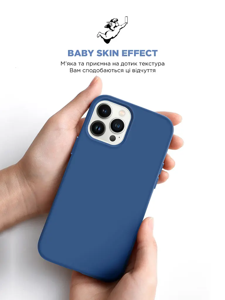 Силиконовый чехол для Apple iPhone 13 Pro Max, ICON2 Case, синий, противоударный, панель, защита всего корпуса, матовая поверхность Soft Touch, выступает над дисплеем, совместим с защитными стеклами и пленками, с микрофиброй, ArmorStandart (ARM60498) - фото 8