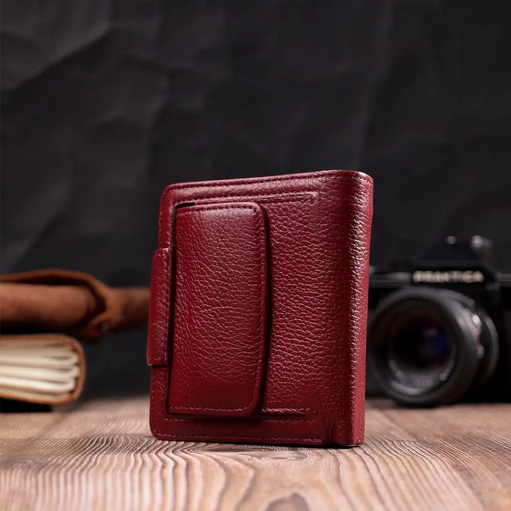 Жіночий гаманець вертикального типу із натуральної шкіри ST Leather 22452 бордовий - фото 8