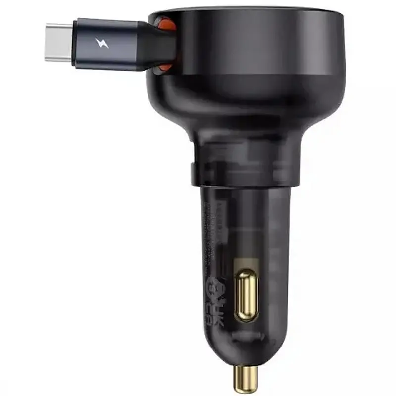 АЗП Enjoyment Pro PD60W+QC3.0 with retractable cable (1USB-A/1C) (C000578) Cluster Black Baseus teh0029946 - фото 3