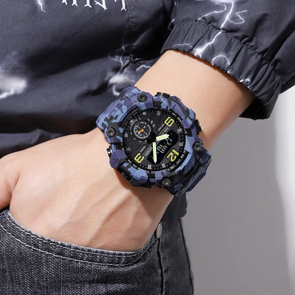 Наручний годинник чоловічий 1965CMBU Camo Blue Skmei acs0030457 - фото 3