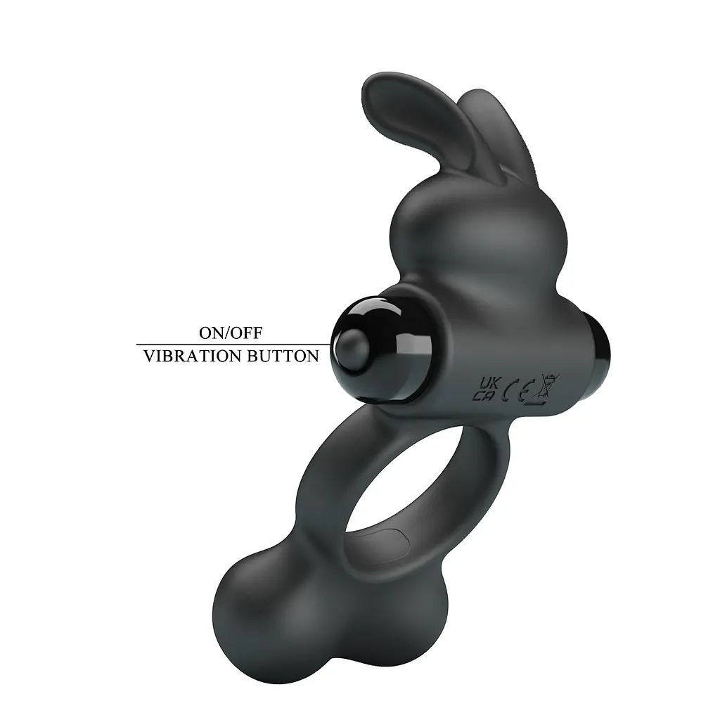 Ерекційне кільце Pretty Love Vibrant Penis Ring Yusuf Black - фото 8