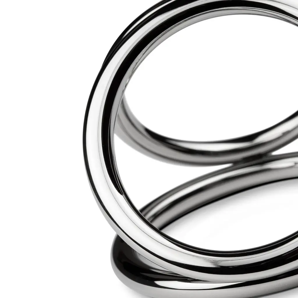 Потрійне ерекційне кільце Sinner Gear Unbendable Triad Chamber Metal Cock and Ball Ring Large - фото 4