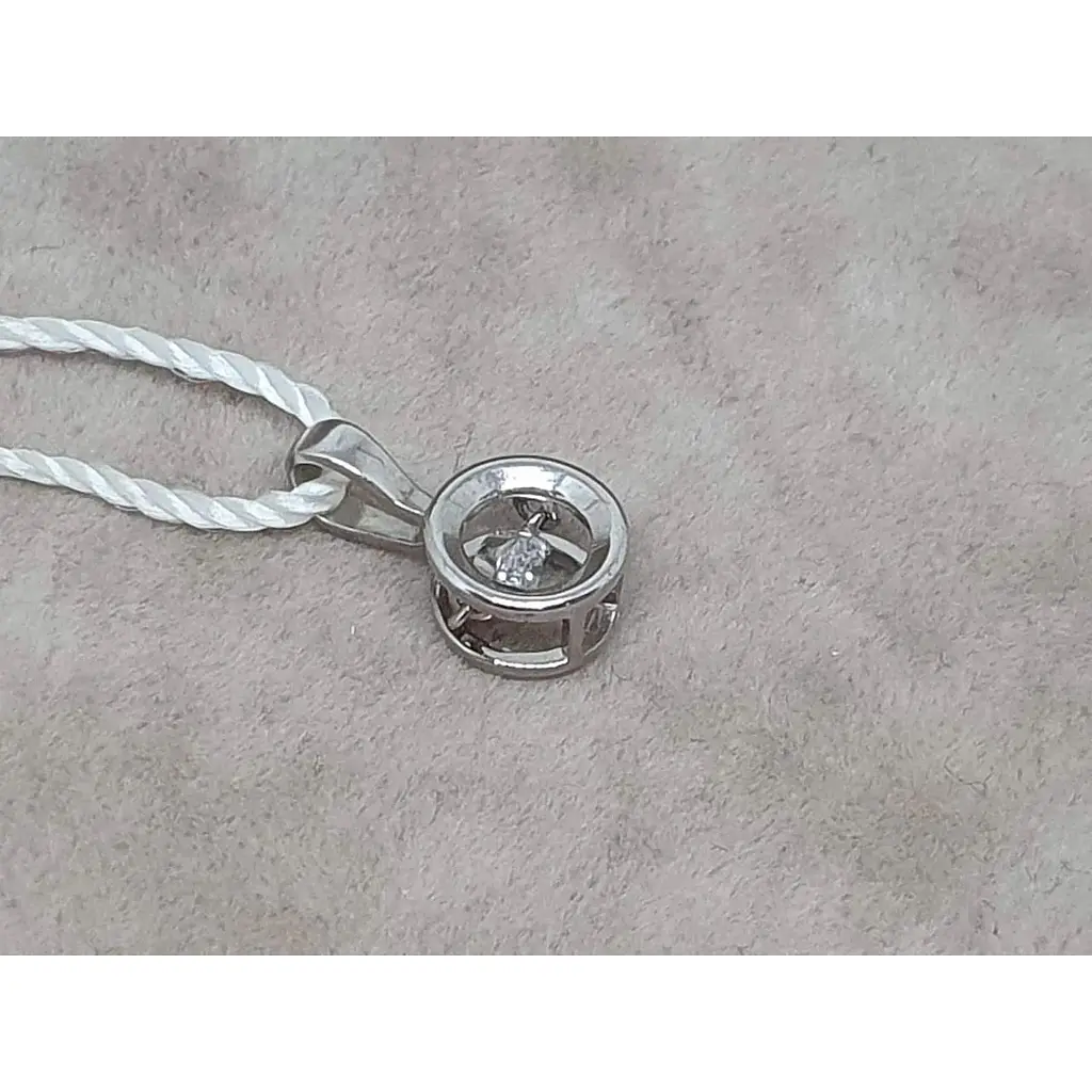 Золотая подвеска Семейные драгоценности с плавающим фианитом. 1740568 бел - фото 3