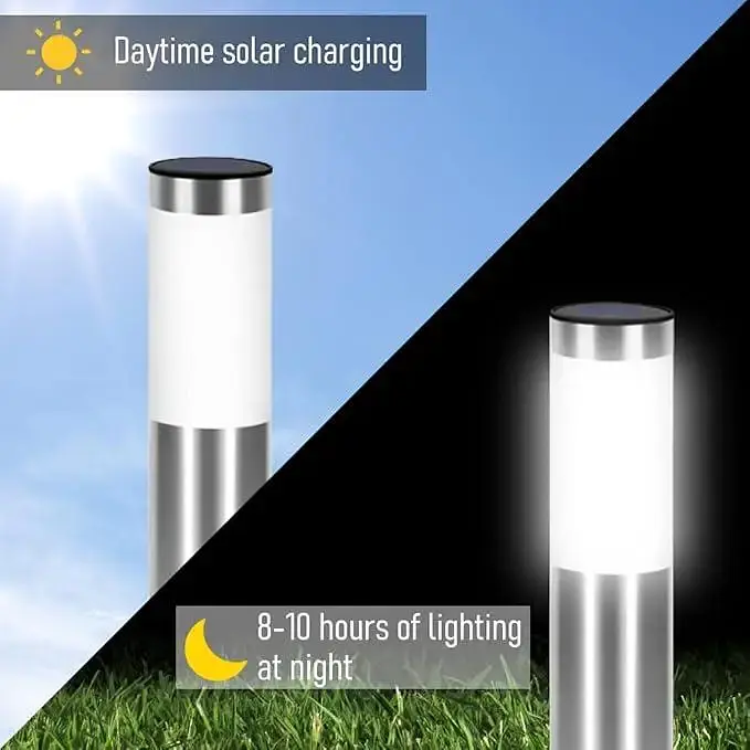 Світильники для газону Warm Solar Pillar Light Світлодіодний світильник на сонячній батареї 2 шт - фото 6