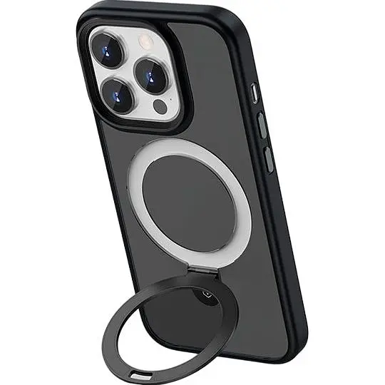 Чохол WiWU Protective Magnetic Alloy Stand Case для Apple iPhone 15 Pro Black [96967] - фото 4