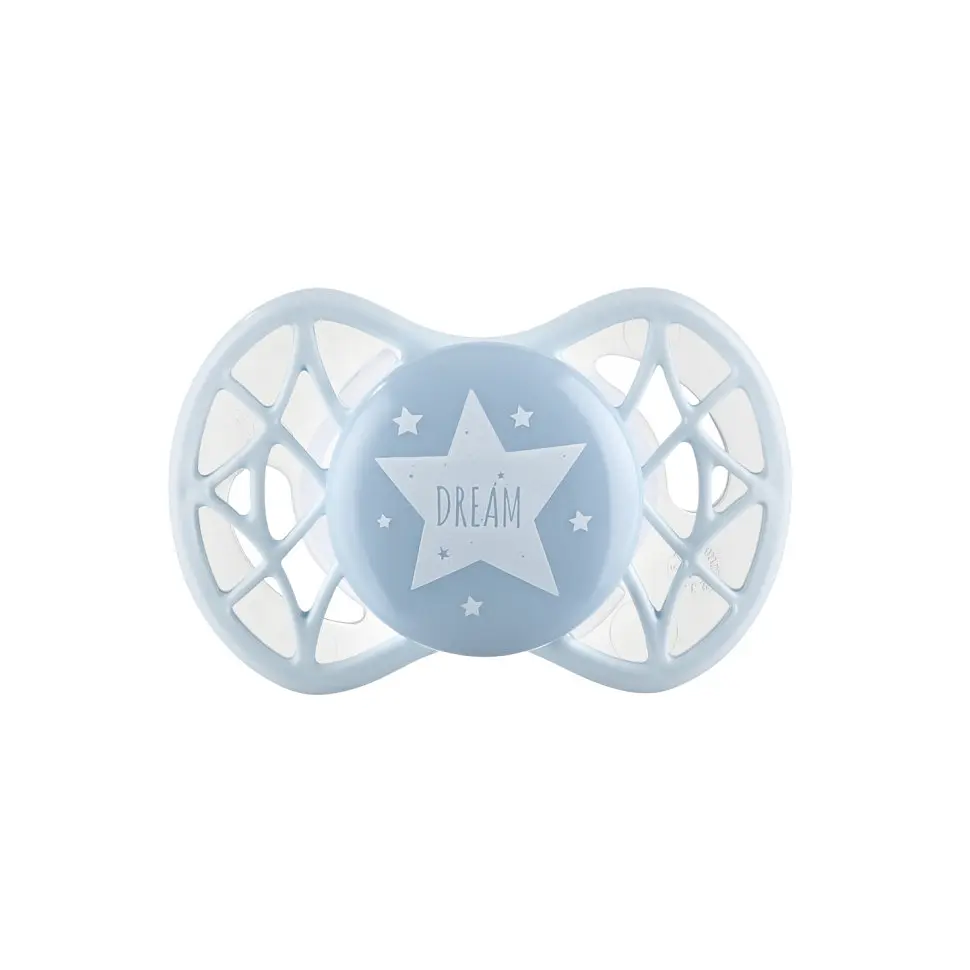 Пустышка Nuvita 7064 Air55 Cool ортодонтическая 0m+звезда голубая NV7064BS - фото 2