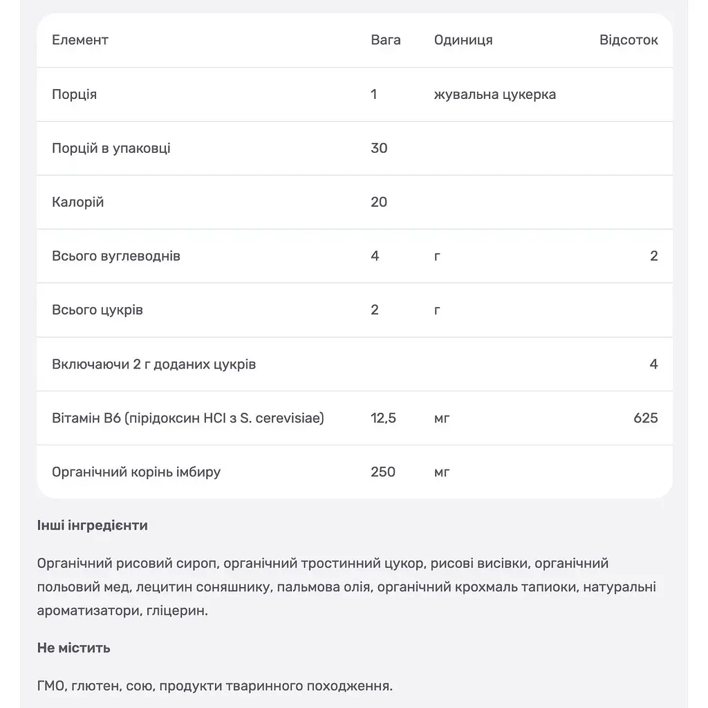 Ранкове полегшення нудоти MegaFood мед, лимон, імбир 30 жувальних цукерок - фото 3