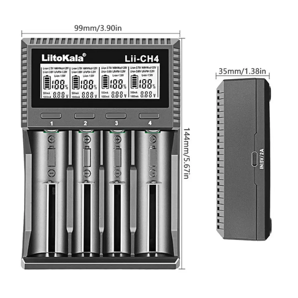 Універсальний зарядний пристрій LiitoKala Lii-CH4 5V 2A на 4 канали - фото 3