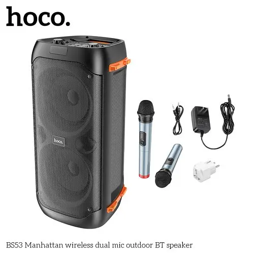Акустична система HOCO BS53 Manhattan wireless dual mic outdoor BTspeaker чорний - фото 6