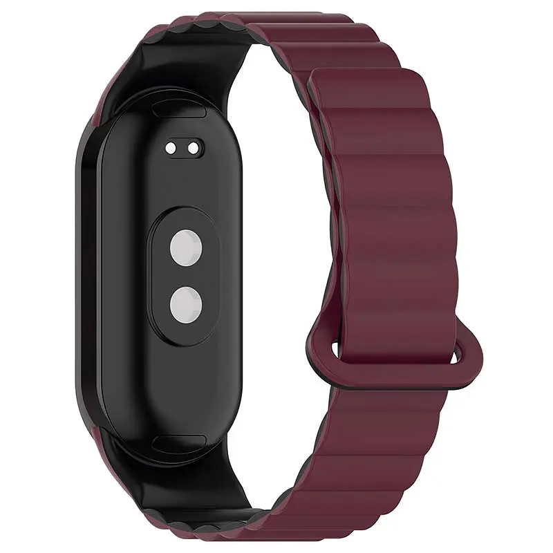 Ремінець Dual-color Magnetic для Xiaomi Mi Band 9/8/10 Plum / Black - фото 2