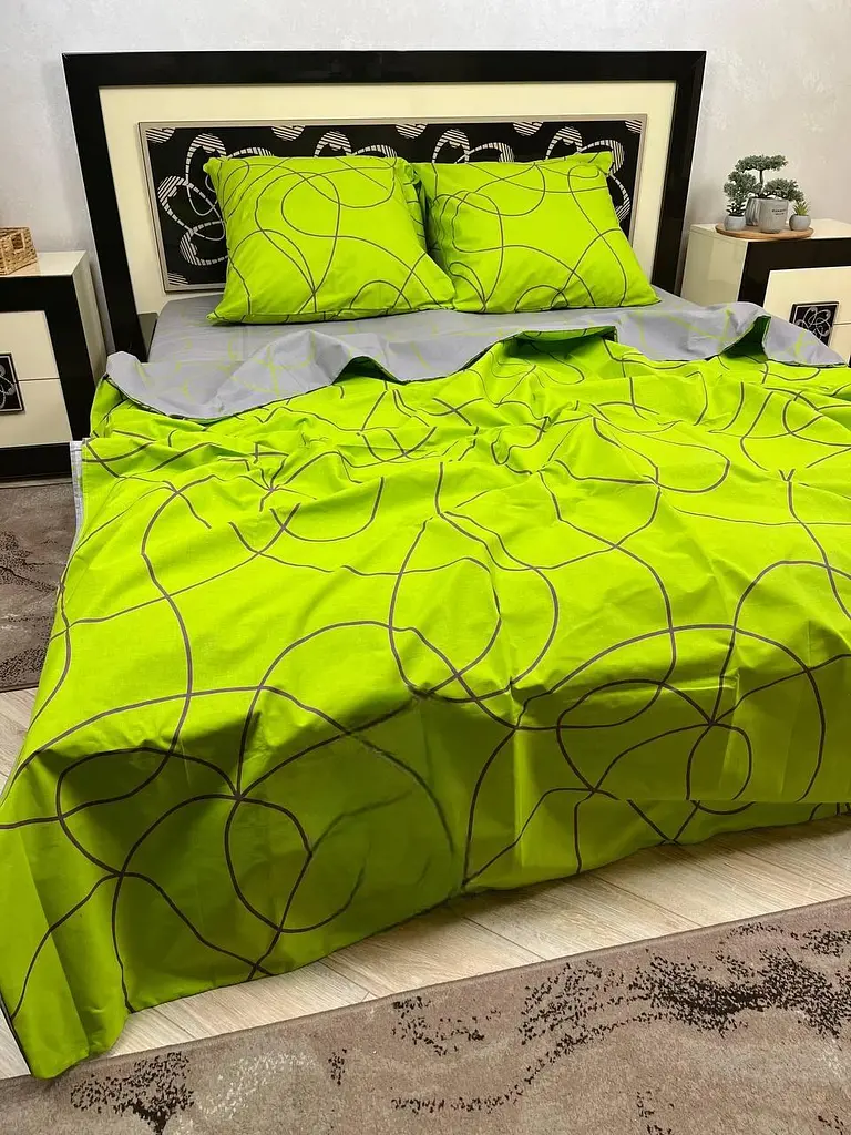 Постільна білизна бавовняна Петля Півтораспальна 150 x 220 Бязь Салатова 50 х 70 - фото 2