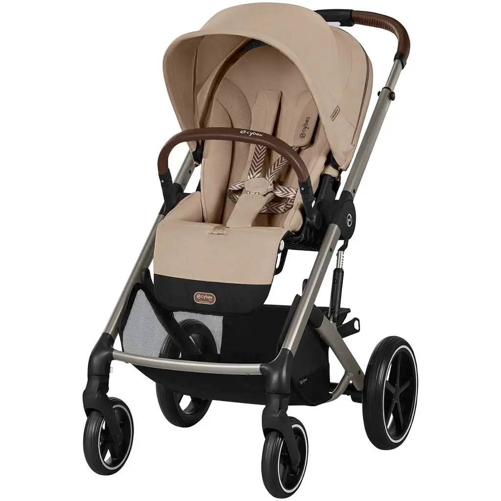 Коляска Cybex Balios S Lux TPE Almond Beige з бампером + Люлька Cybex S Almond Beige бежева - фото 2