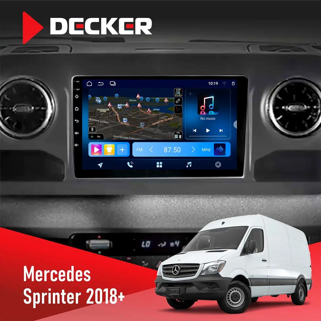 Штатна магнітола Mercedes-Benz Sprinter (W906) 2018+ Decker D10-008 8x128 DSP 4G Decker (НФ-00008901)