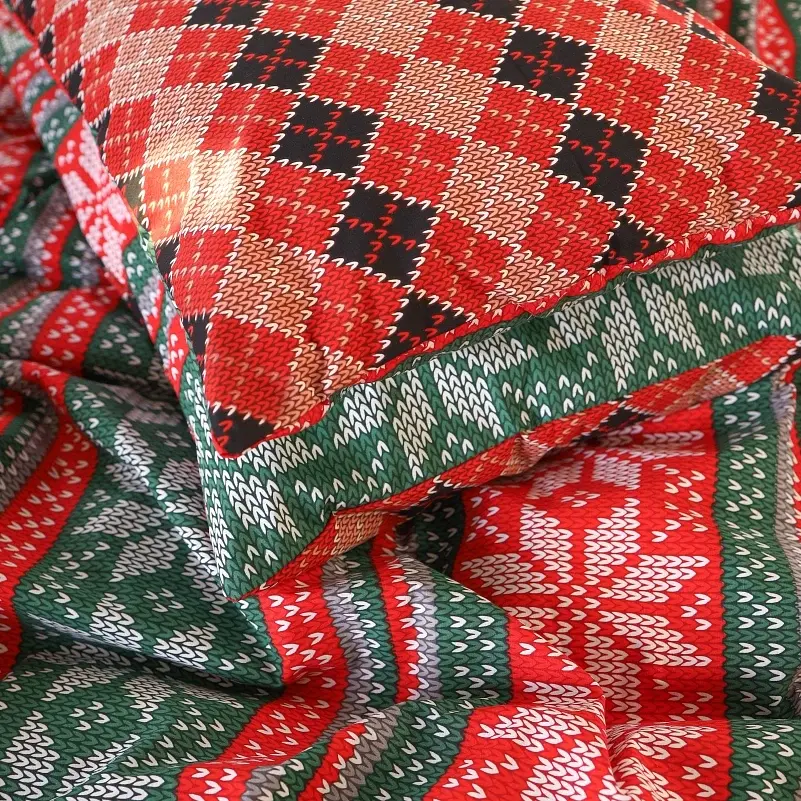 Наволочка MirSon Бязь 17-0659 Christmas 50х70 см красно-зеленая (2200009612534) - фото 4