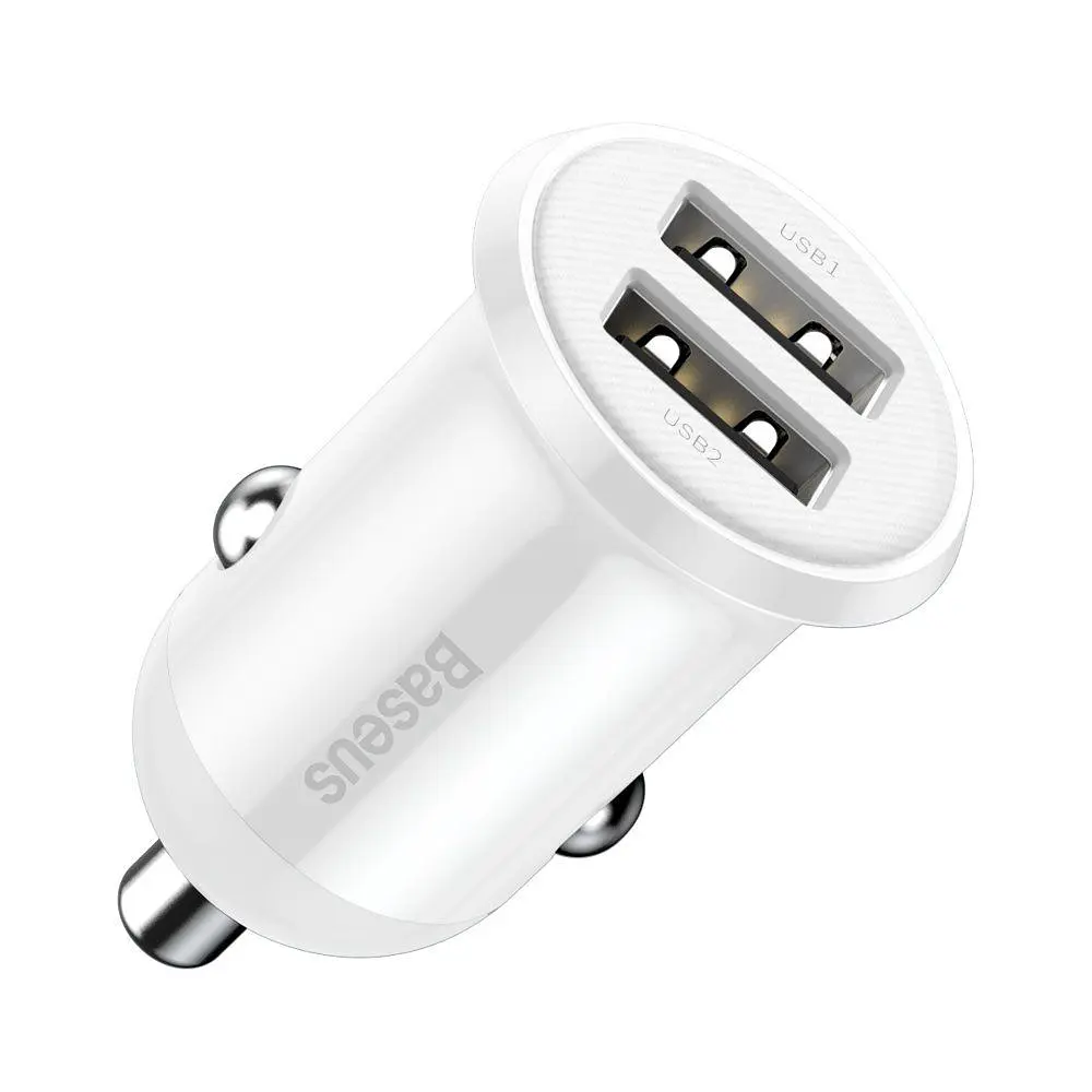 Автомобільний зарядний пристрій Baseus Grain Pro 4.8A 2USB White (CCALLP-02) - фото 6