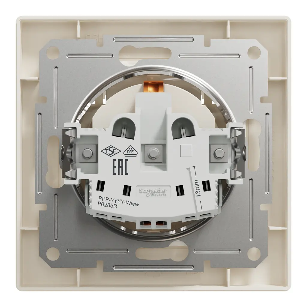 Розетка Schneider Electric ASFORA з кришкою, крем (EPH3100123) - фото 8