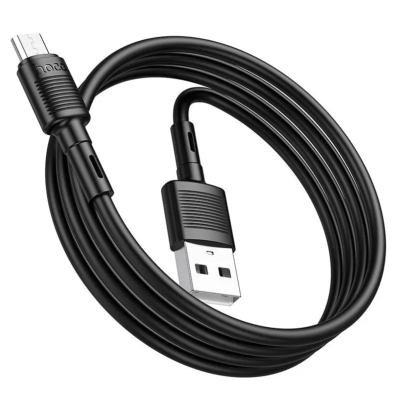 Дата кабель Hoco X83 Victory USB to MicroUSB (1m) Black - фото 4