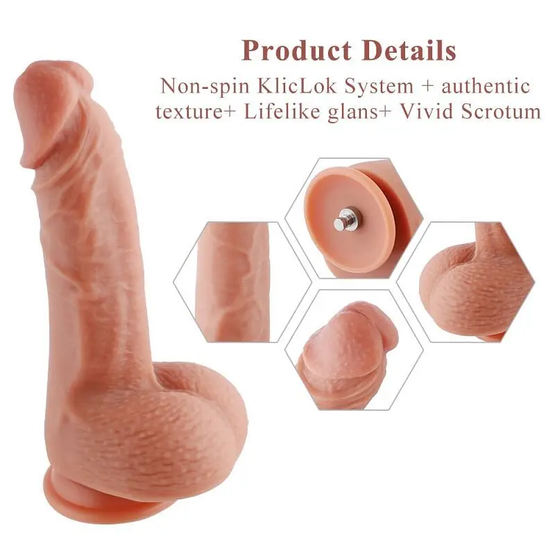 Фалоімітатор Hismith 8.3″ 2-layers Silicone Flesh Dildo ультрареалістичний для секс-машин - фото 2