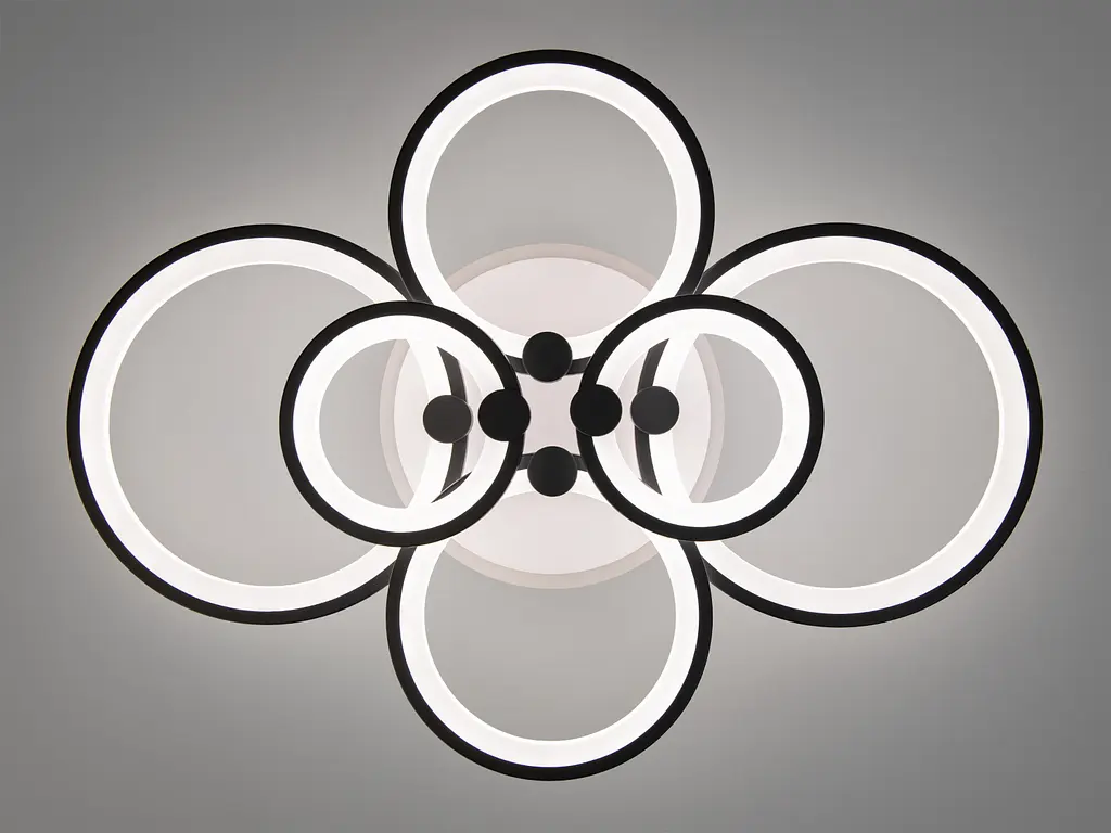 Светодиодная люстра смарт светильник с пультом, димером, 135W, черный - фото 4