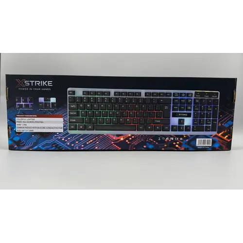 Клавіатура дротова XSTRIKE X-1080, RGB підсвічування, 104 клавіші, USB, чорна - фото 4