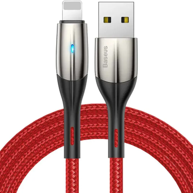 Дата кабель USB 2.0 AM to Lightning 2.0m 2.4A red Baseus (CALSP-C09)
