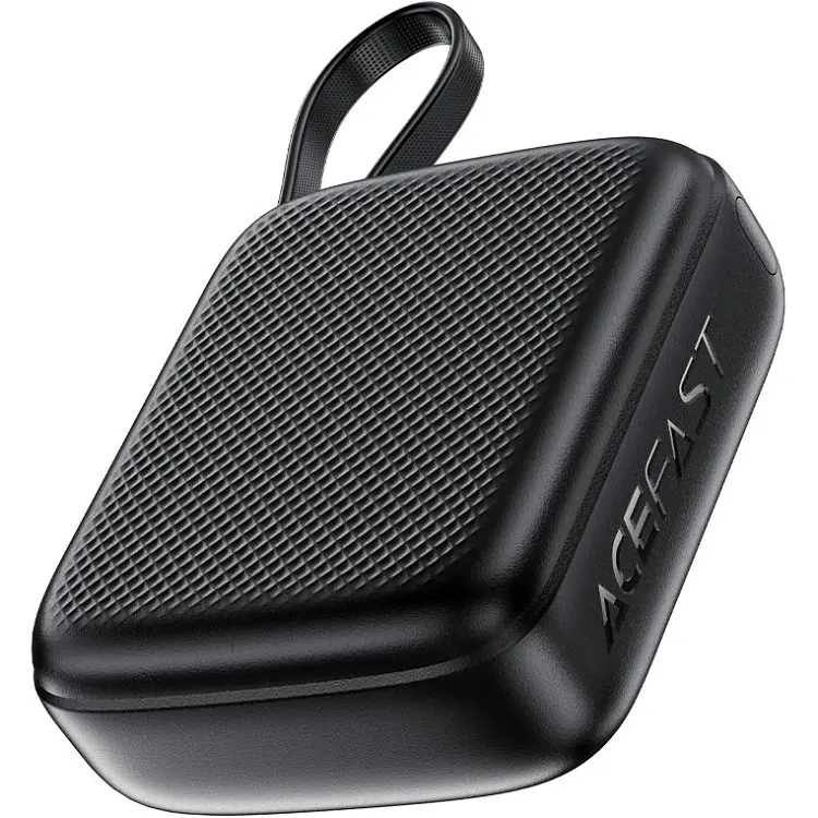 Універсальна мобільна батарея Acefast 10000mAh 20W PD, QC3.0 USB-C In/Out with build Type-C cable, M15 Чорний - фото 4