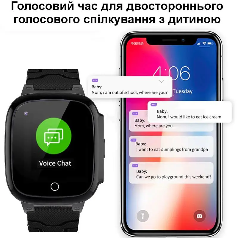 Smart годинник дитячий з GPS відстеженням Nectronix LT-25, з підтримкою 4G, термометром, камерою, сенсорним екраном (100777) - фото 4