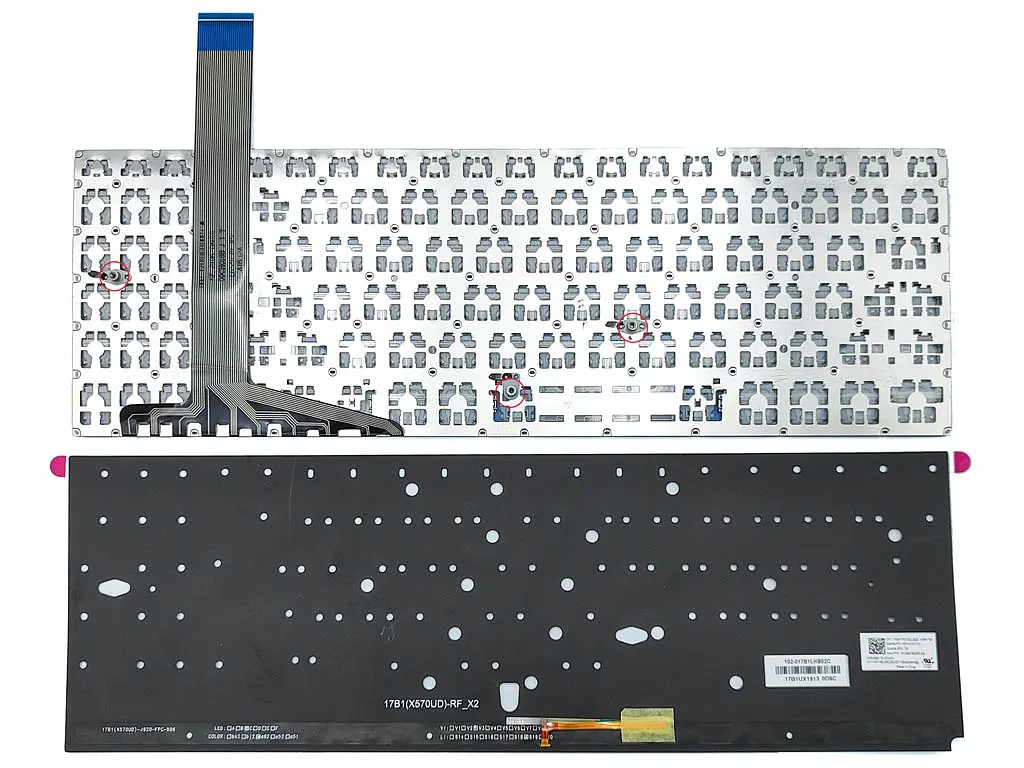 Клавіатура для ASUS FX570UD, FX570Z, FX570ZD, FX570U, X570U, X570UD, X570ZD, X570D, K570U, K570UD, K570Z, K570ZD (RU Black з підсвічуванням) - фото 2