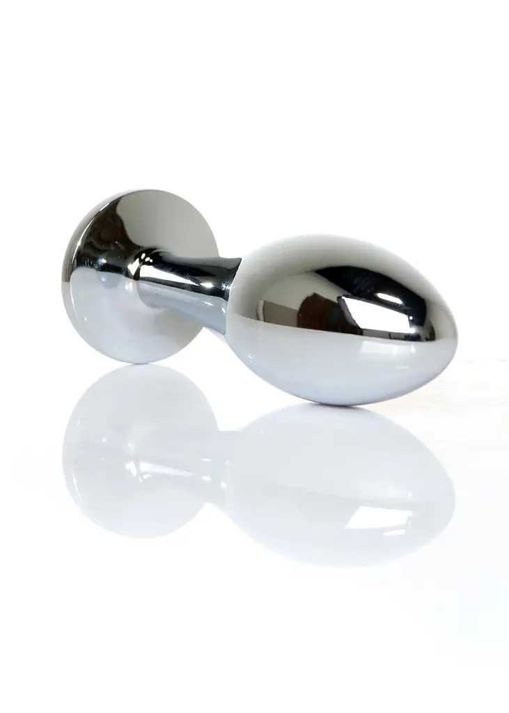 Анальная пробка Jewellery Silver Plug Clear L 10.5 см (голубой) - фото 5