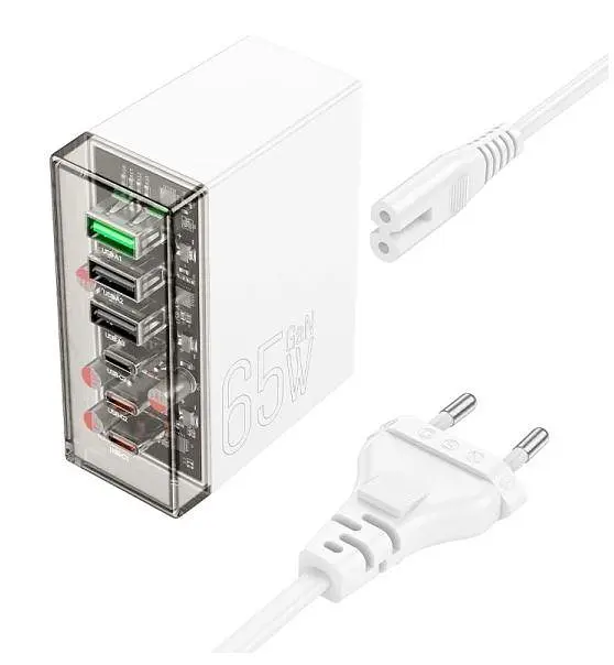 Зарядное устройство для 6 выходов Hoco N36 Fuerza six-port charger 65W - фото 4