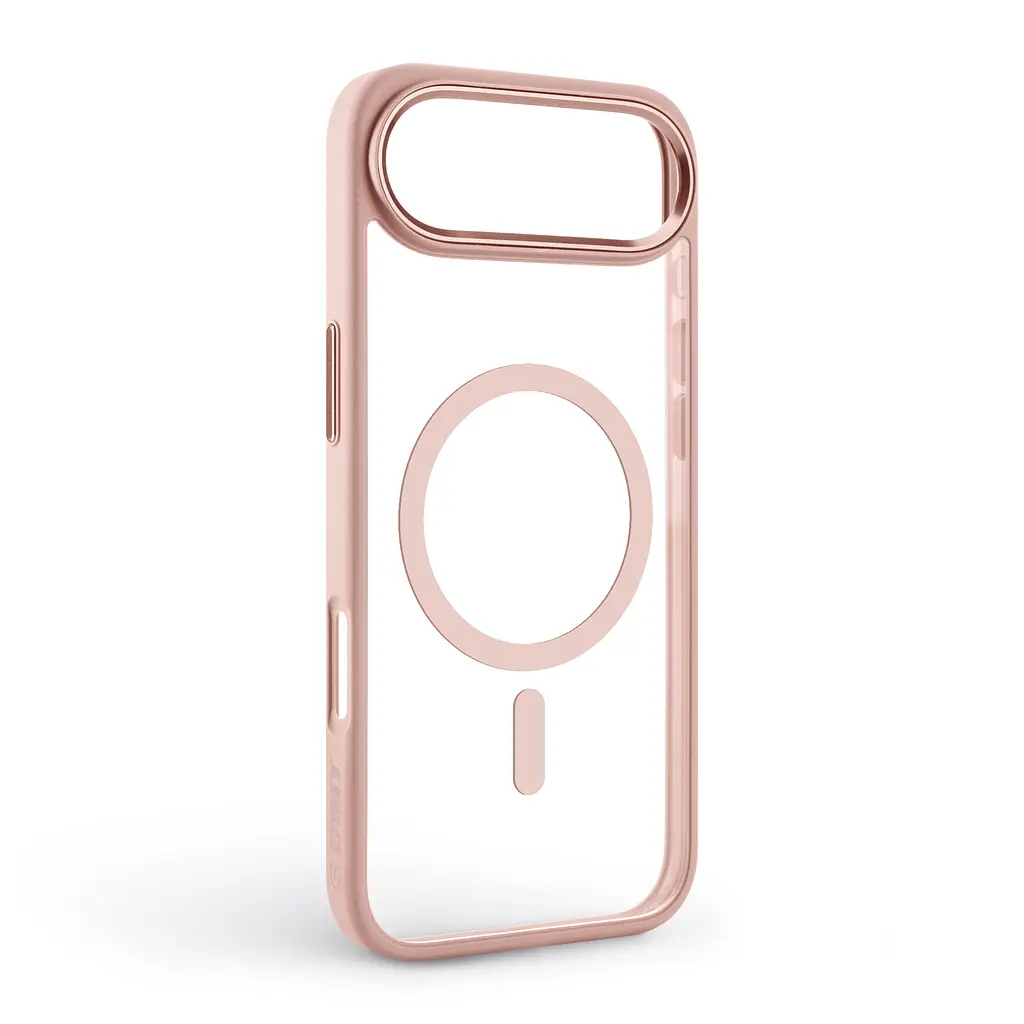 Чехол для Apple iPhone 17 Air, Unit MagSafe, розовый, прозрачный, магсейф, противоударный, магнитный, панель-накладка с поддержкой MagSafe, с поддержкой беспроводной зарядки, TPU+PC, защита всего корпуса, ударостойкий, ArmorStandart (ARM86311) - фото 2
