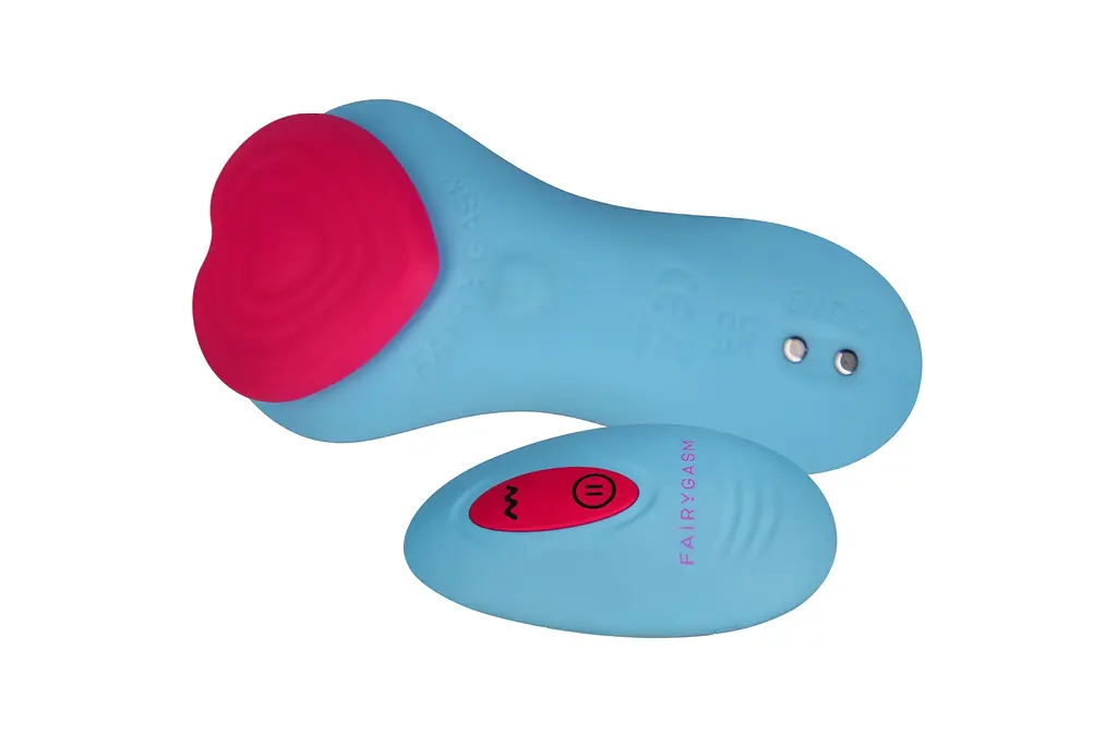 Вібратор FairyGasm HeartGem 10 см блакитний - фото 4