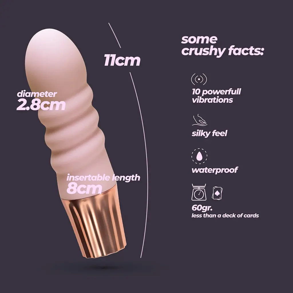 Міні-вібратор Crushious Mellow Bubbles рожевий 11 х 2.8 см - фото 9
