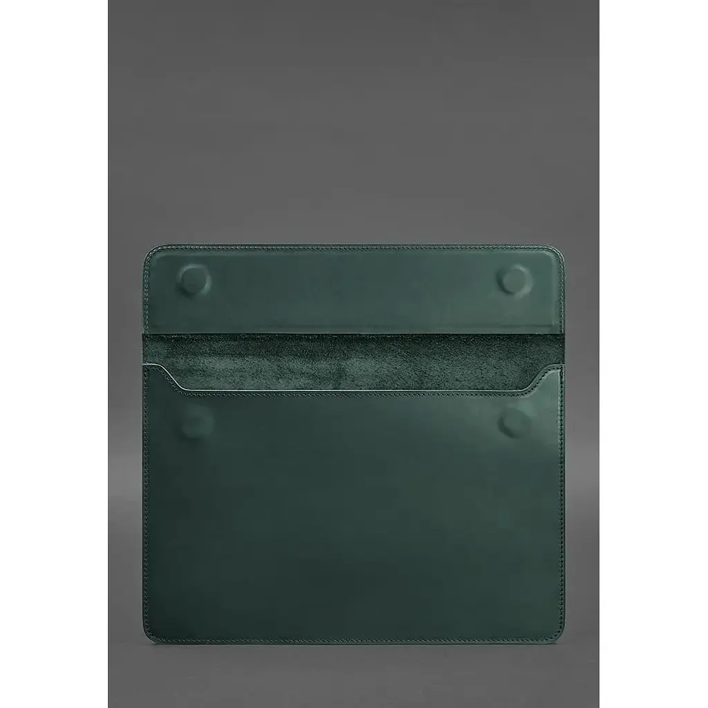 Шкіряний чохол-конверт BlankNote Crazy Horse на магнітах для MacBook 13 Зелений - фото 3