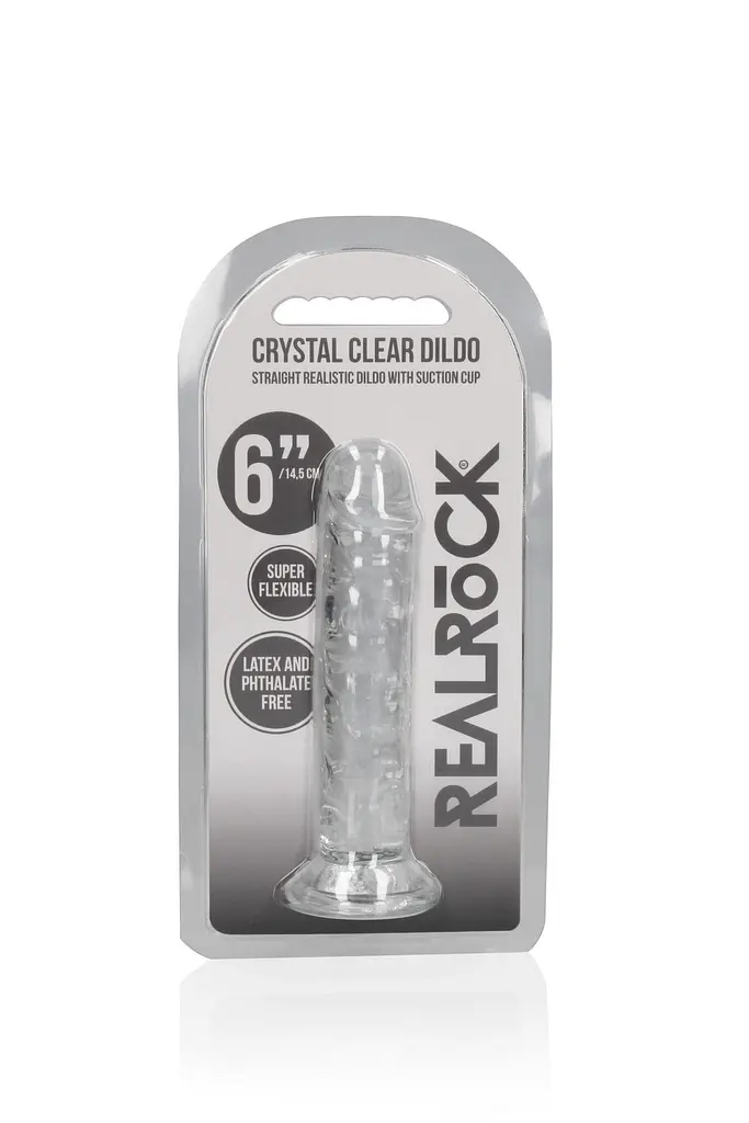 Фаллоимитатор RealRock Crystal Clear Realistic Dildo 6'' 15.5 см прозрачный - фото 2