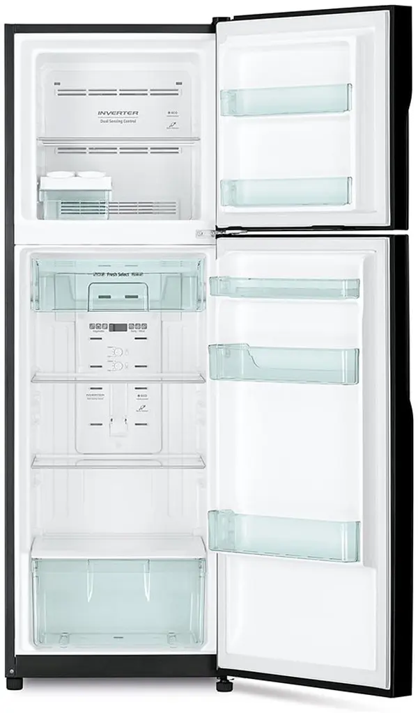 Холодильник Hitachi 158x55х65 холодильное отделение 176 л морозильное отделение 54 л дверь А+ NF инв. нержавеющая сталь (R-H330PUC7BSL) - фото 2