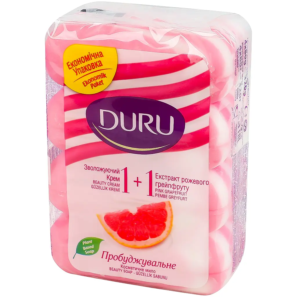 Мило Duru 1+1 Soft Sensations Грейпфрут зі зволожуючим кремом 4 шт. по 80 г - фото 4