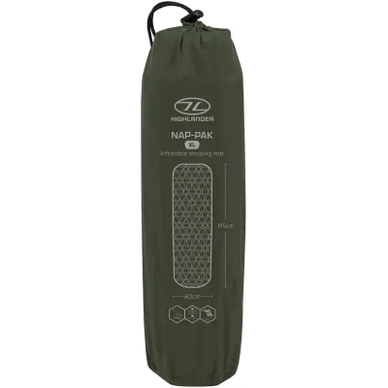 Туристичний килимок Highlander Nap-Pak Inflatable Sleeping Mat XL 5 cm Olive (AIR073-OG) (930483) - фото 7