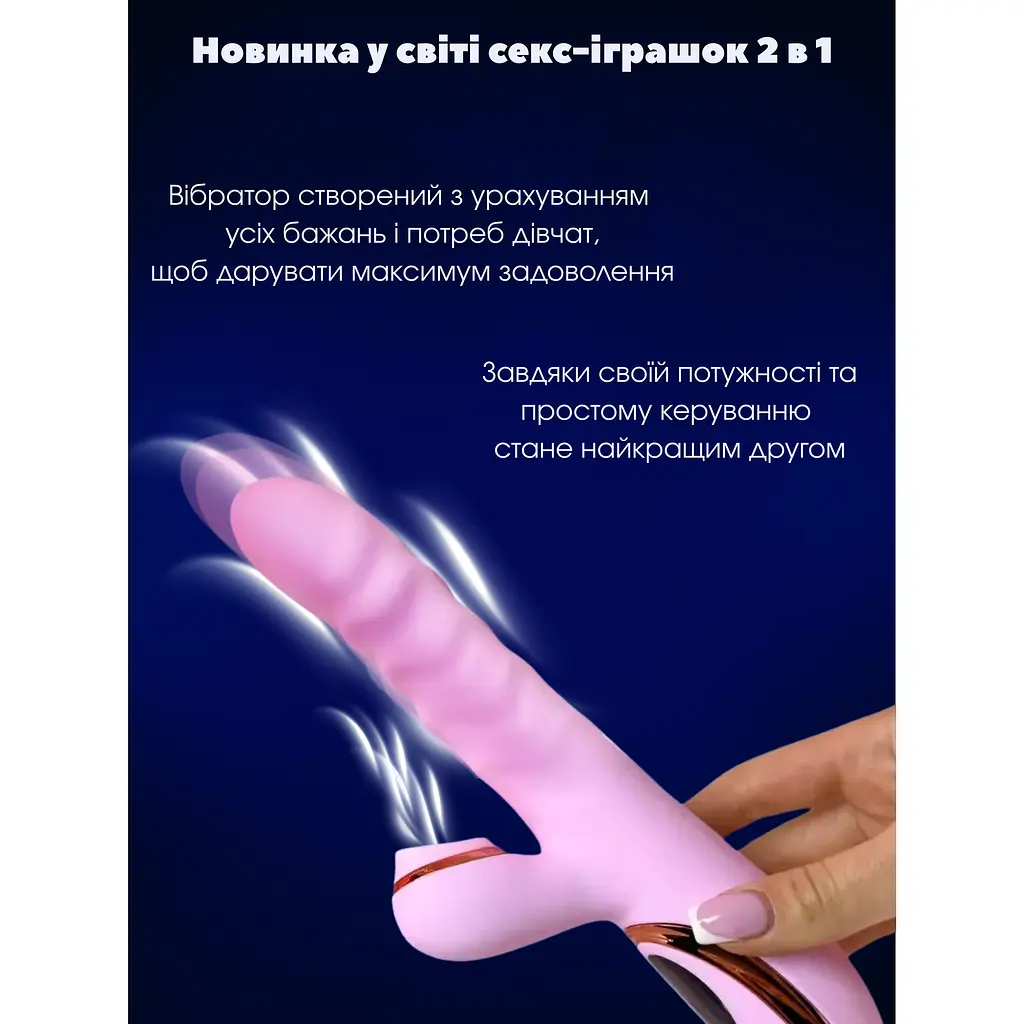 Вибратор Passion с поступательными движениями, функцией всасывания и подогревом розовый (4821002029754) - фото 4