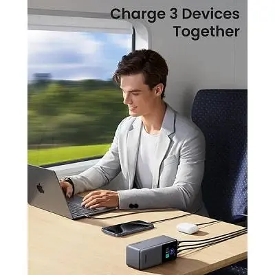 Батарея універсальна Ugreen 20000mAh 130W Nexode Smart Display with Built-in Cable (PB723 55365B) (PB723 55365B) - фото 2