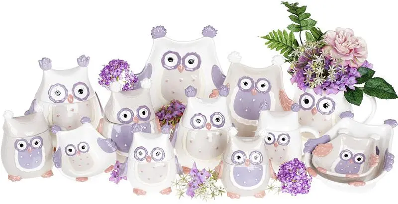 Набір 4 страви "Owl Family" кераміка (десертні тарілки) BonaDi 18,9х17,7х3,6 см kuh0007124 - фото 2