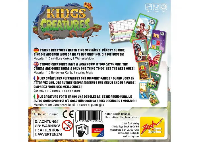 Настольная игра Zoch Короли и создания (Kings & Creatures) (англ.) (601105160) - фото 4