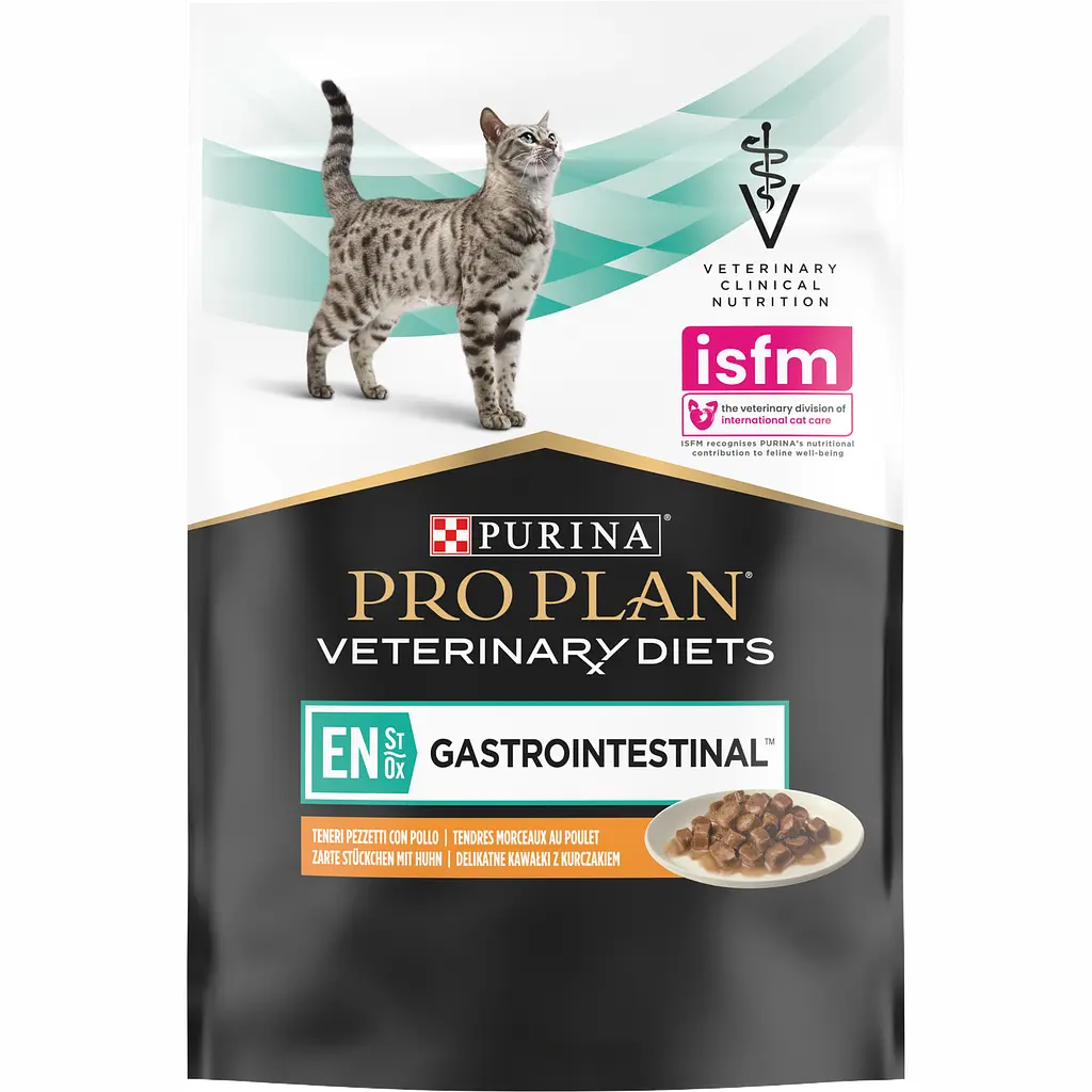 Набір: вологий корм для кошенят та дорослих котів Purina Pro Plan Veterinary Diets EN Gastrointestinal з куркою 850 г (10 шт. x 85 г) (12331738) - фото 5