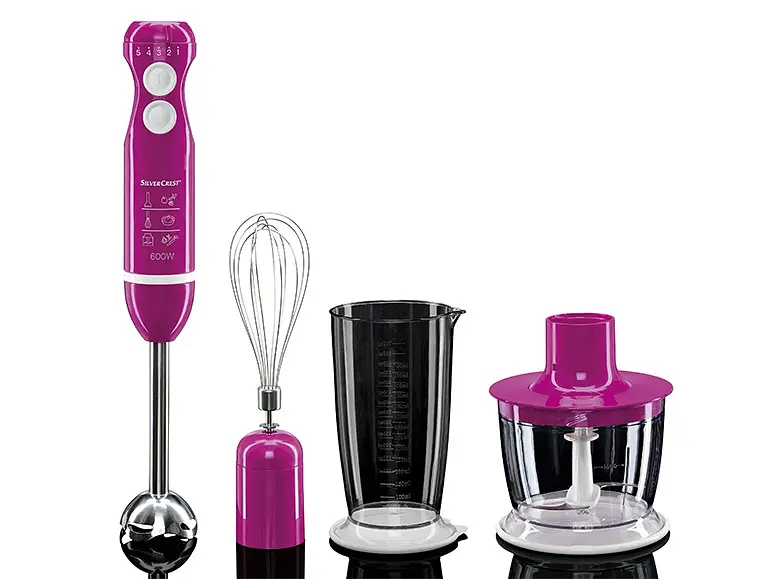 Блендер заглибний 3 в 1 SILVER CREST 600W (блендер, міксер, чопер) pink - фото 6