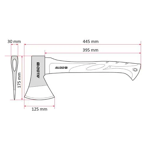 Сокира ручка з фібергрласу Alloid 1000 гр 45 см (AF-70141000) - фото 2