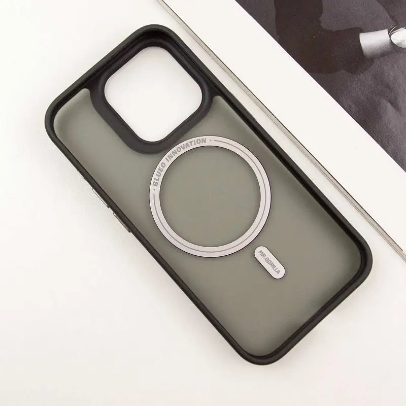 TPU+PC чохол Blueo Skin Friendly Frosted with MagSafe для Apple iPhone 14 Pro (6.1) Чорний / Black - фото 6